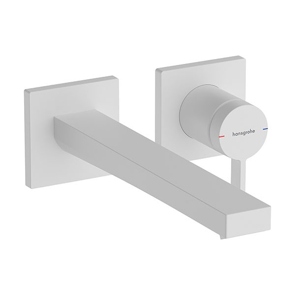 Hansgrohe Tecturis E Einhebel-Waschtischmischer Unterputz für Wandmontage EcoSmart+ mit Auslauf 22,5 cm Mattweiß