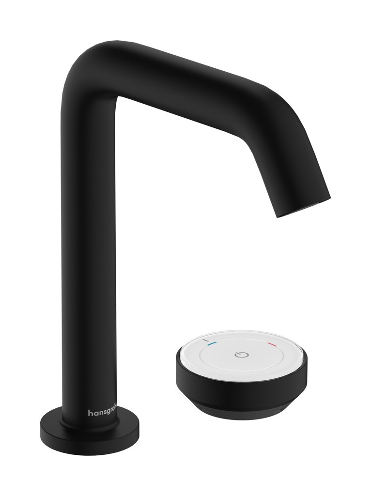 Hansgrohe Tecturis S 2-Loch Waschtischmischer 150 CoolStart mit Ablaufgarnitur Mattschwarz