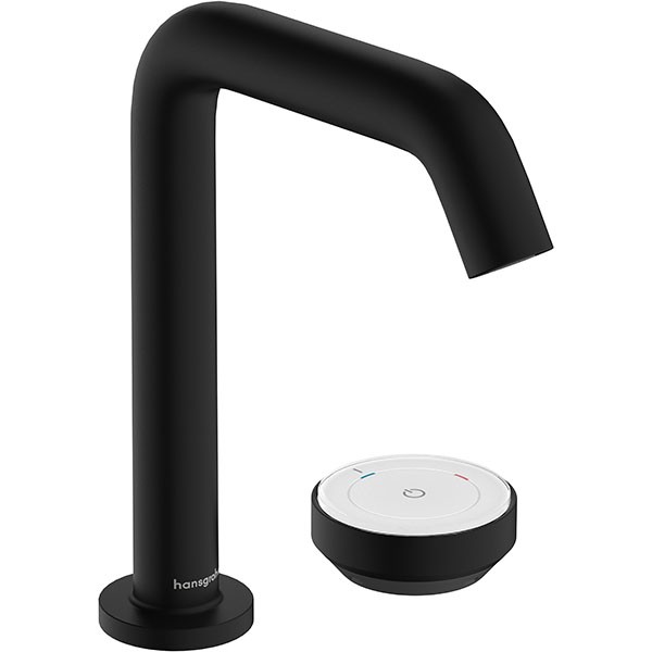 Hansgrohe Tecturis S 2-Loch Waschtischmischer 150 CoolStart mit Ablaufgarnitur Mattschwarz