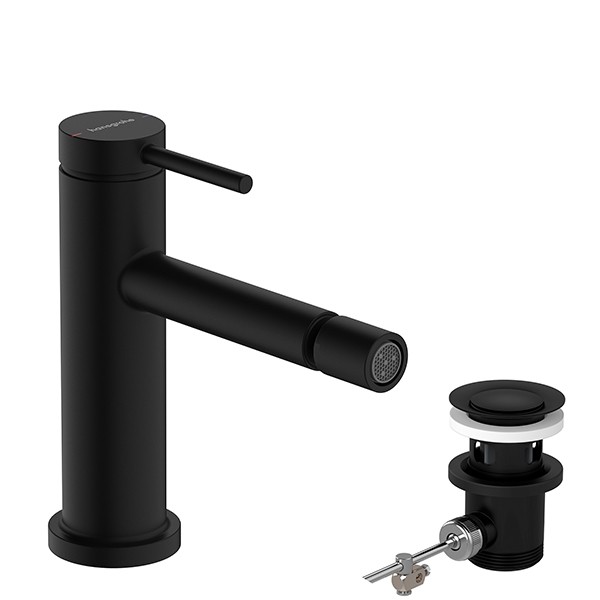 Hansgrohe Tecturis S Einhebel-Bidetmischer mit Zugstangen-Ablaufgarnitur Mattschwarz