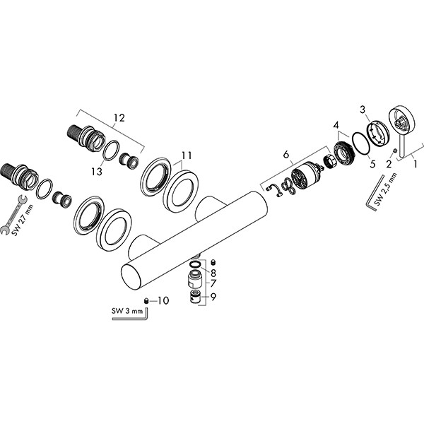 Hansgrohe Tecturis S Einhebel-Brausemischer Aufputz Chrom