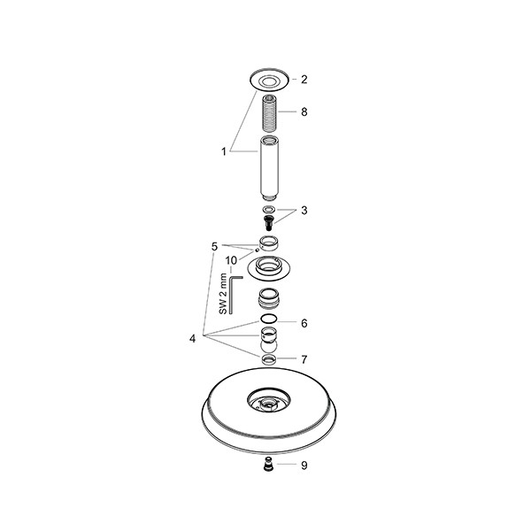Hansgrohe Tellerkopfbrause Raindance Classic 240mm Air chr./go.m.Deckenelement 100mm