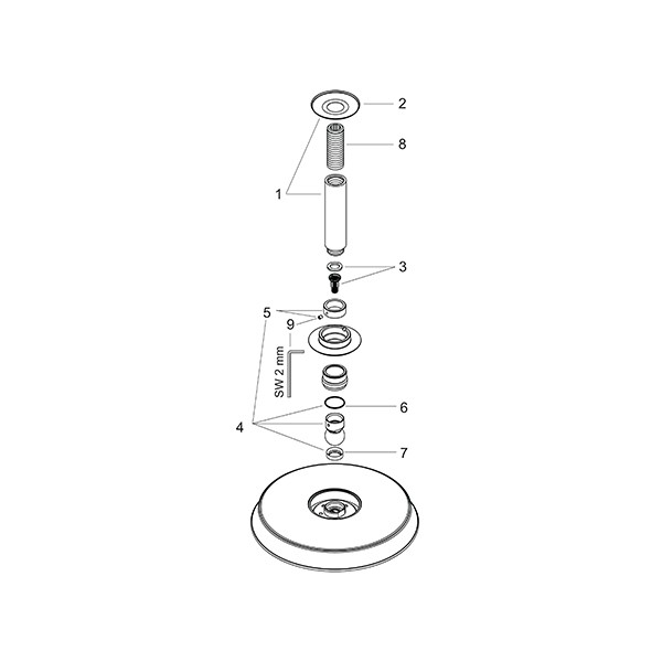 Hansgrohe Tellerkopfbrause Raindance Classic 240mm Air chrom mit Deckenelement 100mm