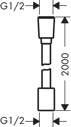 Hansgrohe Textilbrauseschlauch Designflex 2000mm mattschwarz