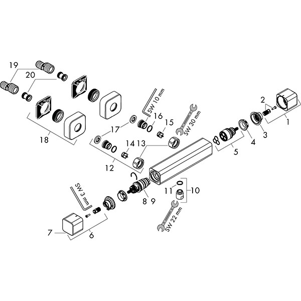 Hansgrohe Thermostat Aufputz Ecostat E Brause chrom