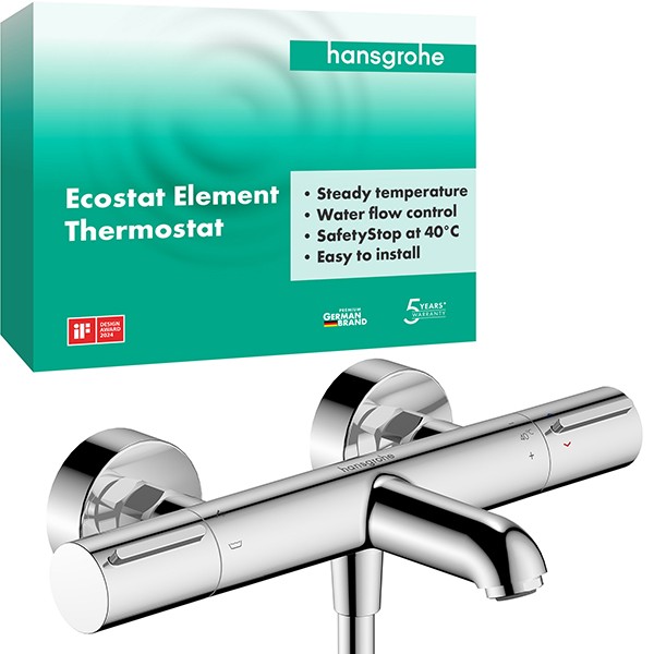 Hansgrohe Thermostat Ecostat Element Wanne Aufputz DN15 chrom