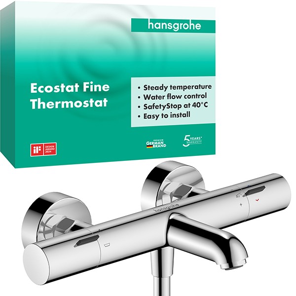 Hansgrohe Thermostat Ecostat Fine Wanne Aufputz DN15 chrom