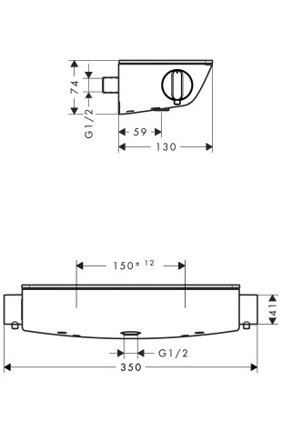 Hansgrohe Thermostat Ecostat Select Brause Aufputz weiss/chrom Renovation