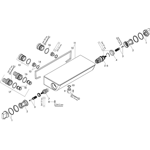 Hansgrohe Thermostat Ecostat Select Brause Aufputz weiss/chrom Renovation