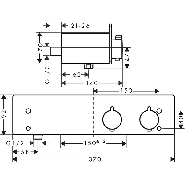 Hansgrohe Thermostat ShowerTablet 350 Brause Aufputz DN15 chrom