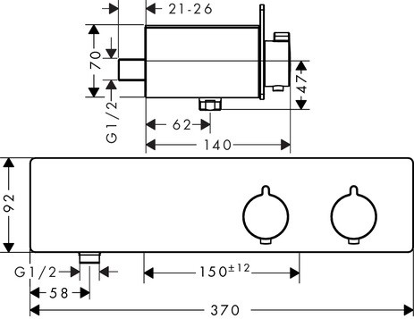 Hansgrohe Thermostat ShowerTablet 350 Brause Aufputz DN15 chrom