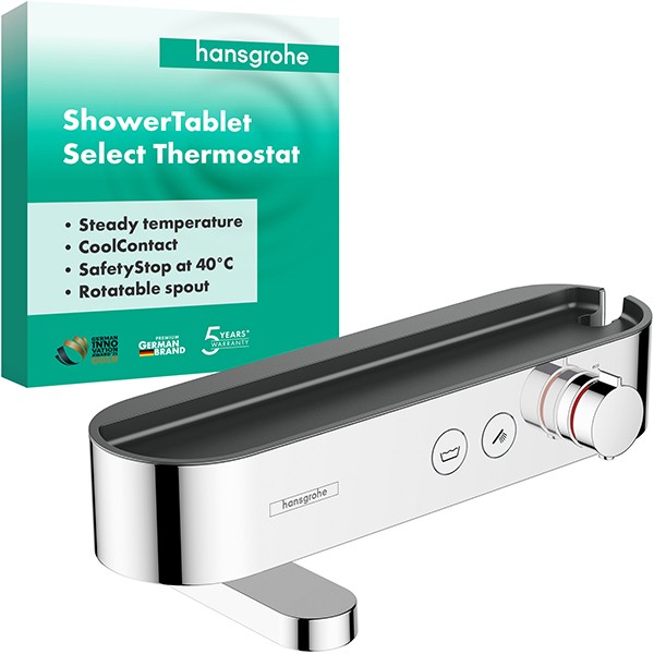 Hansgrohe Thermostat ShowerTablet Select 400 Wanne Aufputz, DN15, chrom