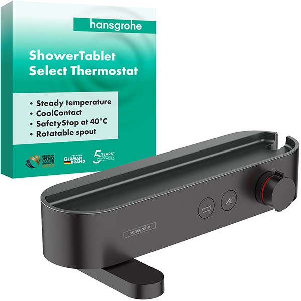 Hansgrohe Thermostat ShowerTablet Select 400 Wanne Aufputz DN15 mattschwarz