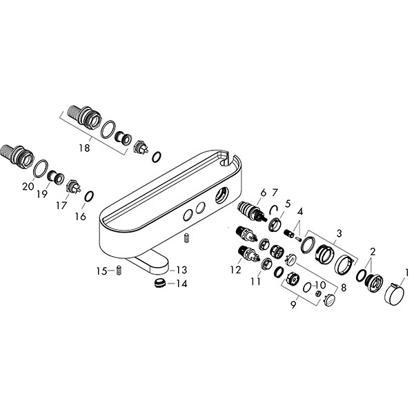 Hansgrohe Thermostat ShowerTablet Select 400 Wanne Aufputz DN15 mattschwarz
