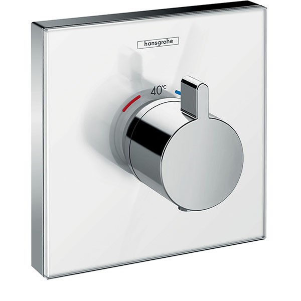 HG Thermostat UP ShowerSelect Glas Highflow Fertigset weiss/chrom