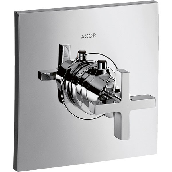 Hansgrohe Thermostat Unterputz Axor Citterio High Flow Fertigset chrom mit Kreuzgriff
