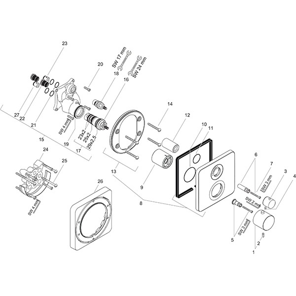 Hansgrohe Thermostat Unterputz Axor Citterio M F-Set chrom m.Absperrventil/Hebelgriff