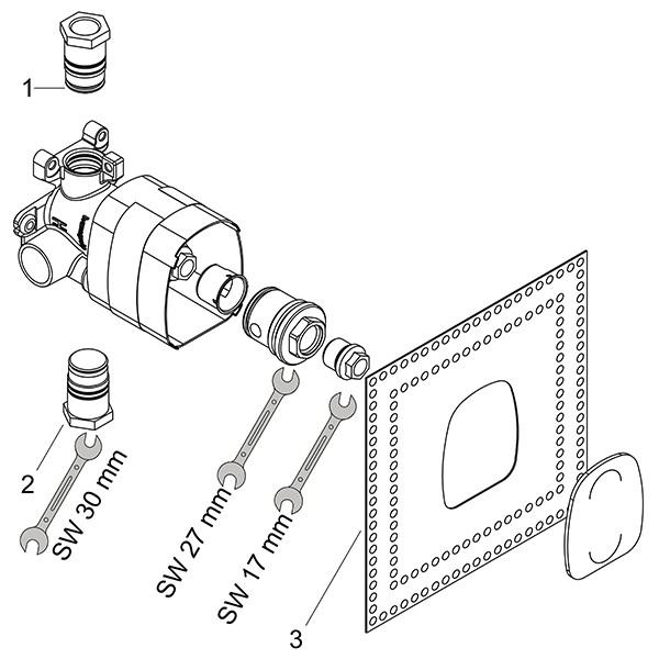 Hansgrohe Thermostat Unterputz Axor Starck Grundset