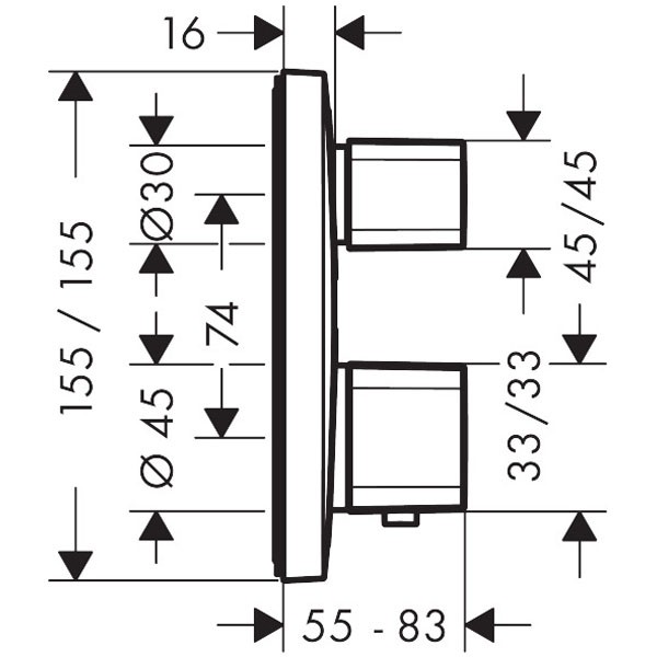 HG Thermostat Unterputz Ecostat E Fertigset 1 Verbraucher chrom