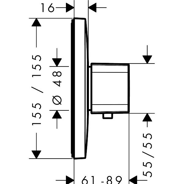 HG Thermostat Unterputz Ecostat E Highflow Fertigset chrom