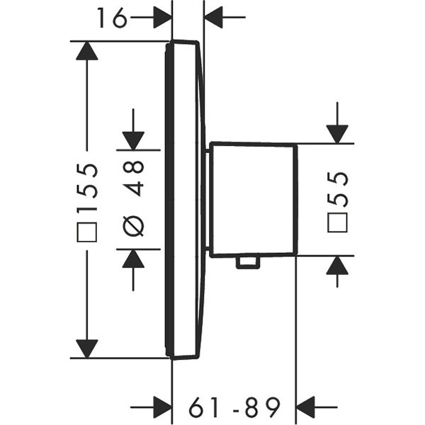 HG Thermostat Unterputz Ecostat E Highflow Fertigset chrom