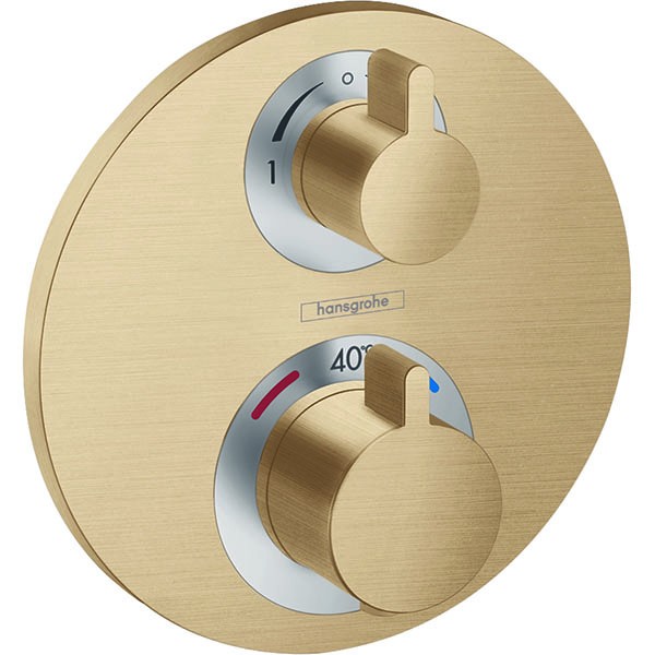 Hansgrohe Thermostat, Unterputz, Ecostat S, Fertigset, 2 Verbraucher, Bronze gebürstet