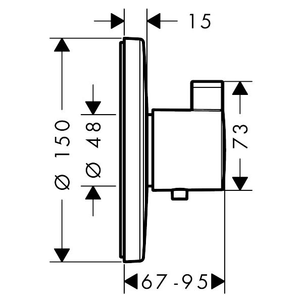 HG Thermostat Unterputz Ecostat S Highflow Fertigset chrom