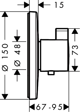 HG Thermostat Unterputz Ecostat S Highflow Fertigset chrom