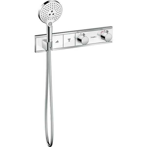 Hansgrohe Thermostat Unterputz RainSelect, Fertigset, 2 Verbraucher, weiss/chrom