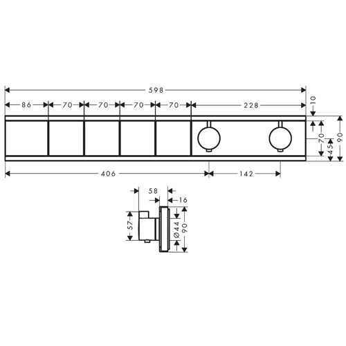Hansgrohe Thermostat Unterputz RainSelect Fertigset 4 Verbraucher polished gold