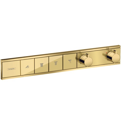 Hansgrohe Thermostat Unterputz RainSelect Fertigset 4 Verbraucher Polished Gold Optik