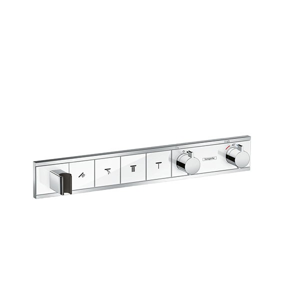 Hansgrohe Thermostat Unterputz RainSelect, Fertigset, 4 Verbraucher, weiss/chrom