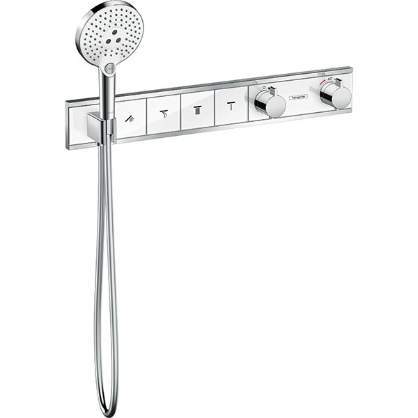 Hansgrohe Thermostat Unterputz RainSelect, Fertigset, 4 Verbraucher, weiss/chrom