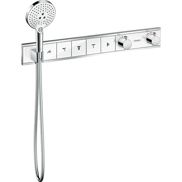 Hansgrohe Thermostat Unterputz RainSelect, Fertigset, 5 Verbraucher, weiss/chrom