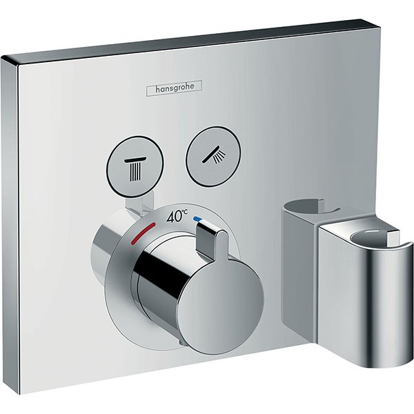 Hansgrohe Thermostat, Unterputz, ShowerSelect, 2 Verbraucher, chrom, mit Schlauchanschluss und Brausehalter