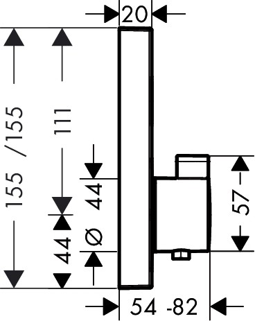 HG Thermostat Unterputz ShowerSelect Fertigset 1 Verbraucher chrom