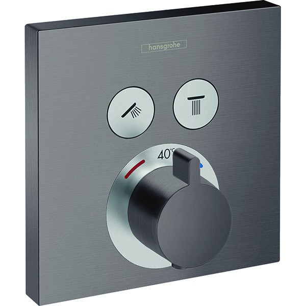 Hansgrohe Thermostat, Unterputz, ShowerSelect, Fertigset, 2 Verbraucher,, schwarz chrom gebürstet 