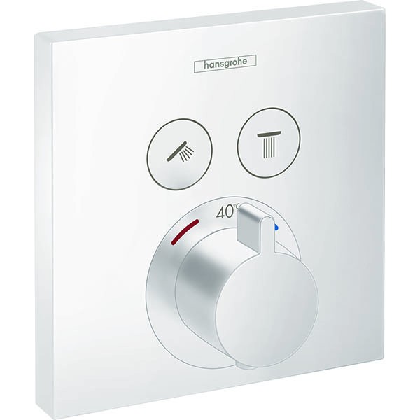 Hansgrohe Thermostat, Unterputz, ShowerSelect, Fertigset, 2 Verbraucher, weiss matt 
