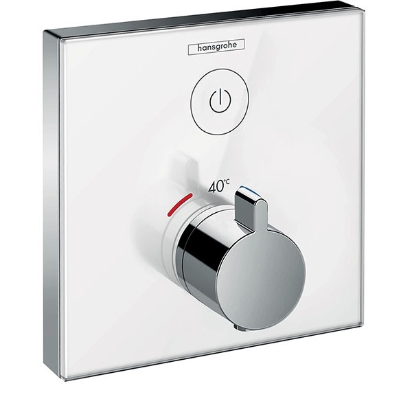 HG Thermostat Unterputz ShowerSelect Glas 1 Verbraucher weiss/chrom