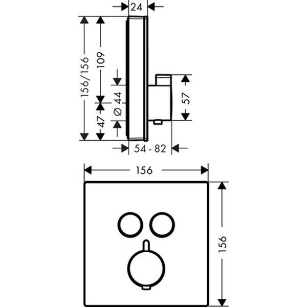 HG Thermostat Unterputz ShowerSelect Glas 2 Verbraucher weiss/chrom