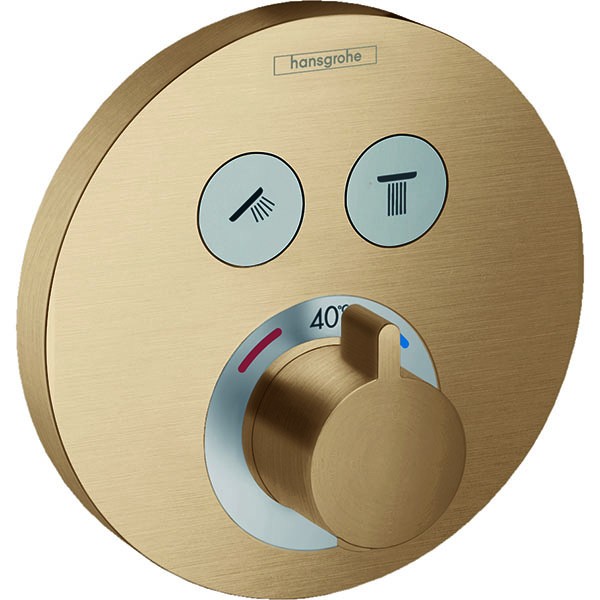 Hansgrohe Thermostat, Unterputz, ShowerSelect S, Fertigset, 2 Verbraucher, Bronze gebürstet
