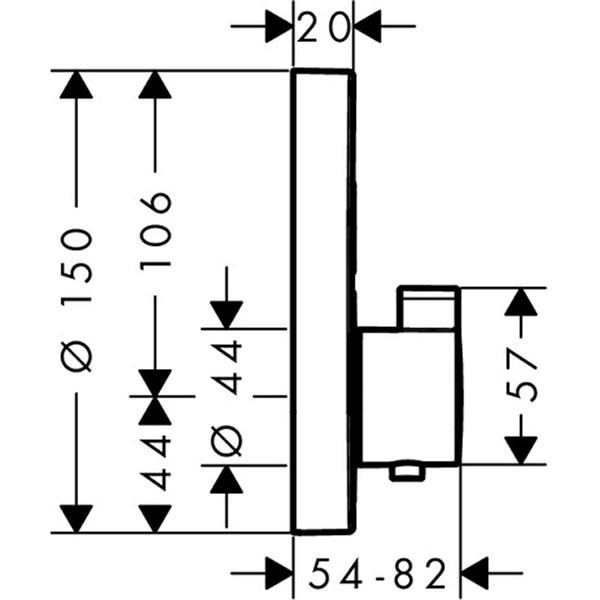 Hansgrohe Thermostat, Unterputz, ShowerSelect S, Fertigset, 2 Verbraucher, Bronze gebürstet