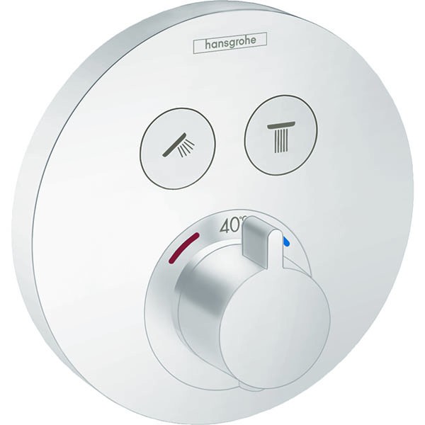 Hansgrohe Thermostat, Unterputz, ShowerSelect S, Fertigset, 2 Verbraucher, mattweiss