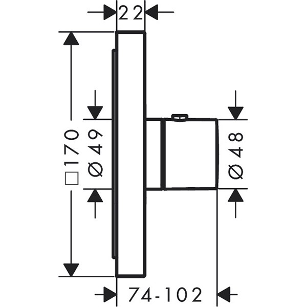 Hansgrohe Thermostat UP Axor ShowerSelect Fertigset quadratisch chrom