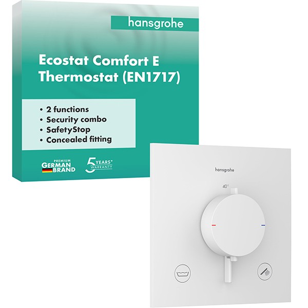Hansgrohe Thermostat UP Ecostat Comfort E  Fertigset 2 Verb.m.Sicherungskombi.MW