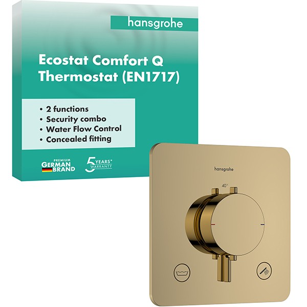 Hansgrohe Thermostat UP Ecostat Comfort Q  Fertigset 2 Verb.m.Sicherungskombi.PGO