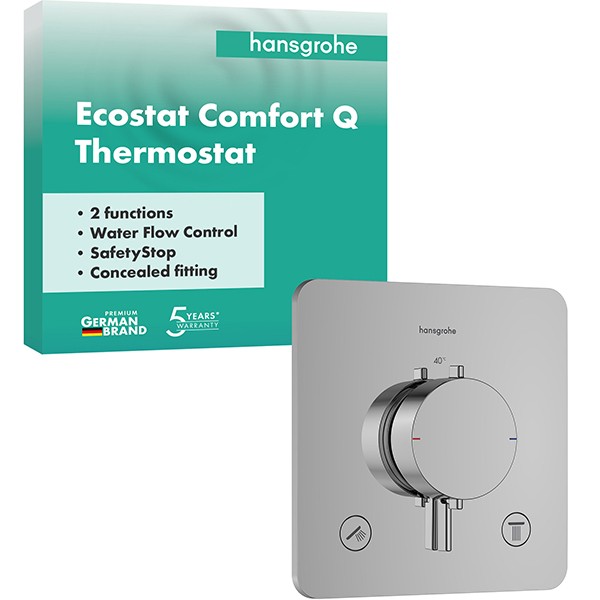 Hansgrohe Thermostat UP Ecostat Comfort Q  Fertigset 2 Verbraucher chrom