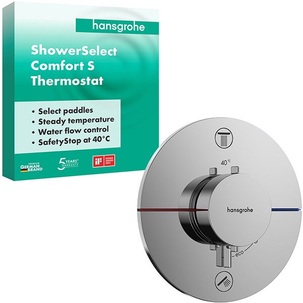 Hansgrohe Thermostat UP ShowerSelect Comfort S Fertigset 2 Verbraucher chrom