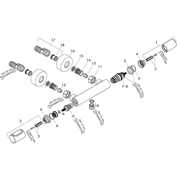 Hansgrohe Thermostatmischer Aufputz Axor Citterio M BN für Brause