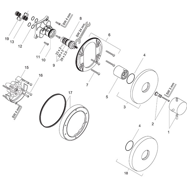 Hansgrohe Thermostatmischer Unterputz Axor Starck Fertigset chrom